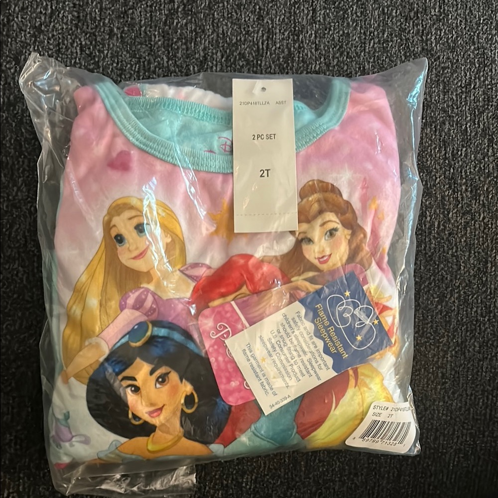 Disney Princess Toddler Pajama Set - Pink and Blue